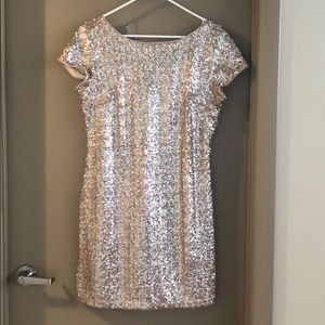 Gold sequin dress. Great for NYE!!